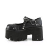 Demonia ASHES-33 Black Vegan Chunky Women Shoes
