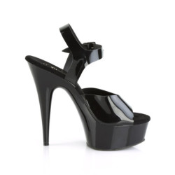 Pleaser DELIGHT-608N Black Elastic Platform High Heels