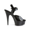 Pleaser DELIGHT-608N Black Elastic Platform High Heels