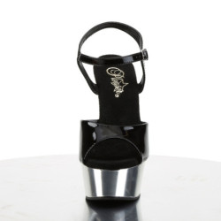 Pleaser DELIGHT-609 Silver Chrome Platform High Heels