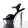 Pleaser DELIGHT-609 Silver Chrome Platform High Heels
