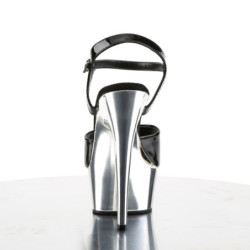 Pleaser DELIGHT-609 Silver Chrome Platform High Heels