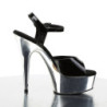Pleaser DELIGHT-609 Silver Chrome Platform High Heels