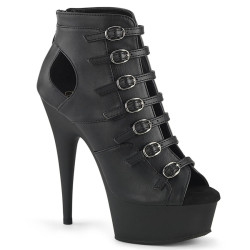 Pleaser DELIGHT-600-11 Black Vegan Leather Sale Women