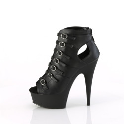 Pleaser DELIGHT-600-11 Black Vegan Leather Sale Women