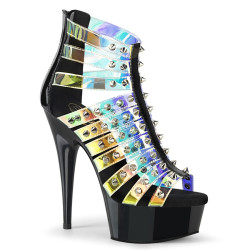 Pleaser DELIGHT-600-9 Hologram Vegan Black Patent Sale
