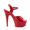 Pleaser DELIGHT-609 Red Platform High Heels Shoes Women