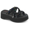Demonia EMILY-07 Black Vegan Platform Women Mules