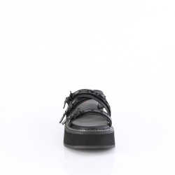 Demonia EMILY-07 Black Vegan Platform Women Mules