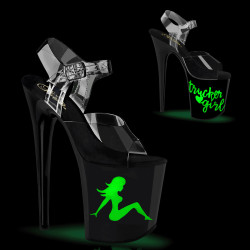 Pleaser FLAMINGO-808NLTG Transparent Black Sale Women