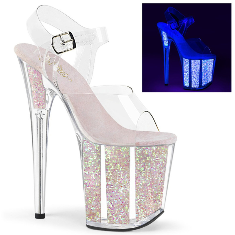 Pleaser FLAMINGO-808UVG Neon Opal Exotic Pole High Heels Pleaser FLAMINGO-808UVG Neon Opal Exotic Pole High Heels