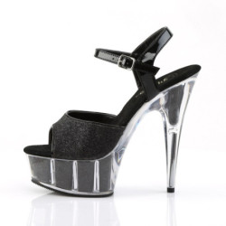 Pleaser DELIGHT-609-5G Black Glitter Sale Women