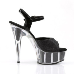 Pleaser DELIGHT-609-5G Black Glitter Sale Women