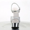 Pleaser DELIGHT-609G Silver Glitter Platform High Heels