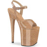 Pleaser FLAMINGO-809GP Gold Glitter Pole Dance Shoes