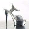 Pleaser DELIGHT-609G Silver Glitter Platform High Heels
