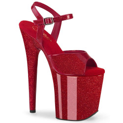 Pleaser FLAMINGO-809GP Red Glitter Pole Dance Shoes