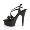 Pleaser DELIGHT-613 Black Criss Cross Straps High Heels