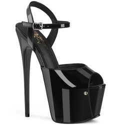 Pleaser JUBILANT-09 Black Stiletto Heeled Platform Sandals