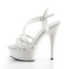 Pleaser DELIGHT-613 White Criss Cross Straps High Heels
