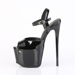 Pleaser JUBILANT-09 Black Stiletto Heeled Platform Sandals