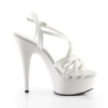 Pleaser DELIGHT-613 White Criss Cross Straps High Heels