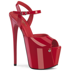 Pleaser JUBILANT-09 Red Stiletto Heeled Platform Sandals