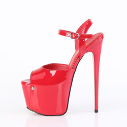 Pleaser JUBILANT-09 Red Stiletto Heeled Platform Sandals