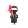 Pleaser DELIGHT-615 Black-Red Platform High Heel Sandal
