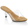 Fabulicious BELLE-301 Transparent Tan Low Heeled Mules