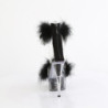 Pleaser DELIGHT-624F Black Feathers Platform Heeled Shoes