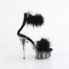 Pleaser DELIGHT-624F Black Feathers Platform Heeled Shoes