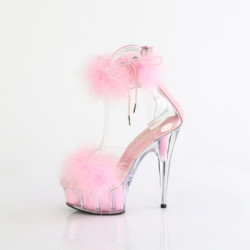 Pleaser DELIGHT-624F Rose Feathers Platform Heeled Shoes