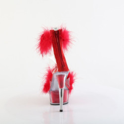 Pleaser DELIGHT-624F Transparent Red Fur Sale Women