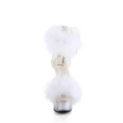 Pleaser DELIGHT-624F Transparent White Fur Sale Women