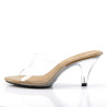 Fabulicious BELLE-301 Transparent Tan Low Heeled Mules