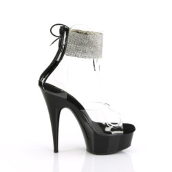 Pleaser DELIGHT-624RS Transparent Black Sale Heeled Women
