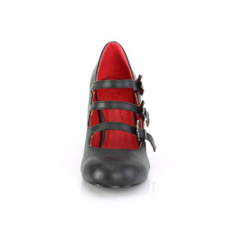 Demonia VIVIKA-38 Black Vegan Maryjane Block Heel Pumps