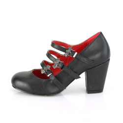 Demonia VIVIKA-38 Black Vegan Maryjane Block Heel Pumps