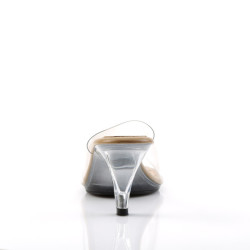 Fabulicious BELLE-301 Transparent Tan Low Heeled Mules