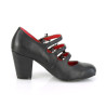 Demonia VIVIKA-38 Black Vegan Maryjane Block Heel Pumps