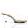 Fabulicious BELLE-301 Transparent Tan Low Heeled Mules