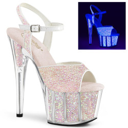 Pleaser ADORE-710UVG Neon Glitter High Heeled Sandals
