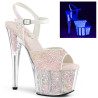 Pleaser ADORE-710UVG Neon Glitter High Heeled Sandals