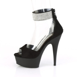 Pleaser DELIGHT-625 Suede D'Orsay High Heeled Sandals