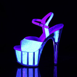 Pleaser ADORE-710UVG Neon Glitter High Heeled Sandals
