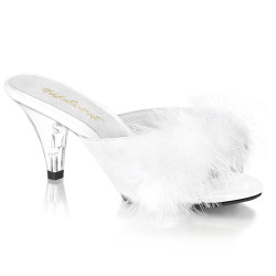 Fabulicious BELLE-301F White Vegan Low Heeled Mules