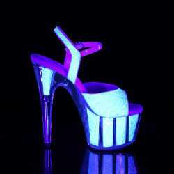 Pleaser ADORE-710UVG Neon Glitter High Heeled Sandals
