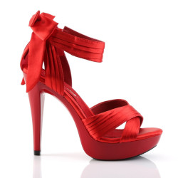 Fabulicious COCKTAIL-568 Red Strappy Heeled Sandals