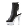 Pleaser DELIGHT-1018LG Black Vegan Silver Glitter